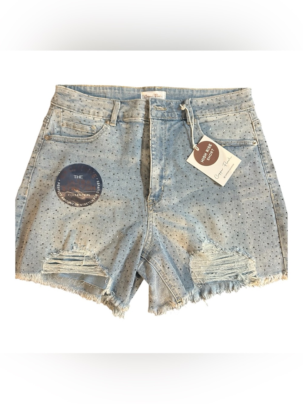 High-Rise Light Blue Denim Shorts